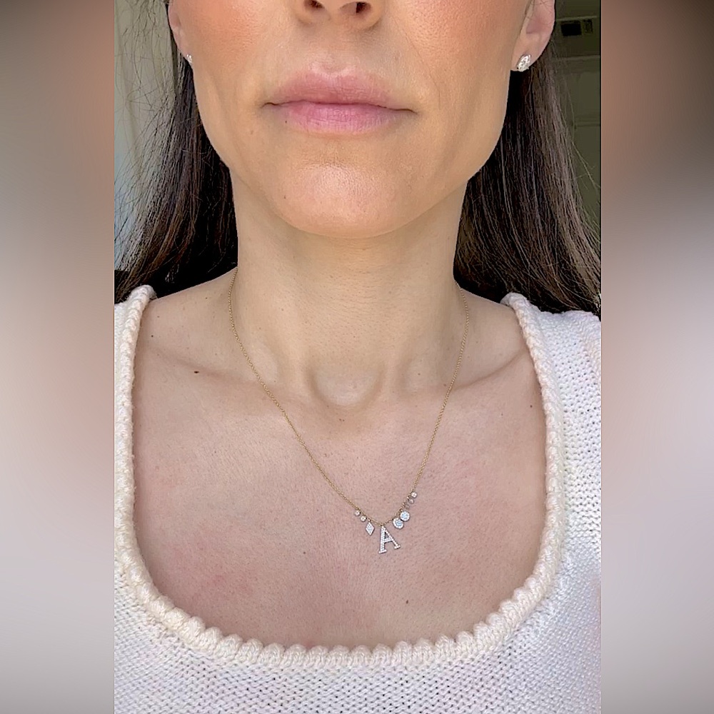 Meira T Diamond Initial Necklace
